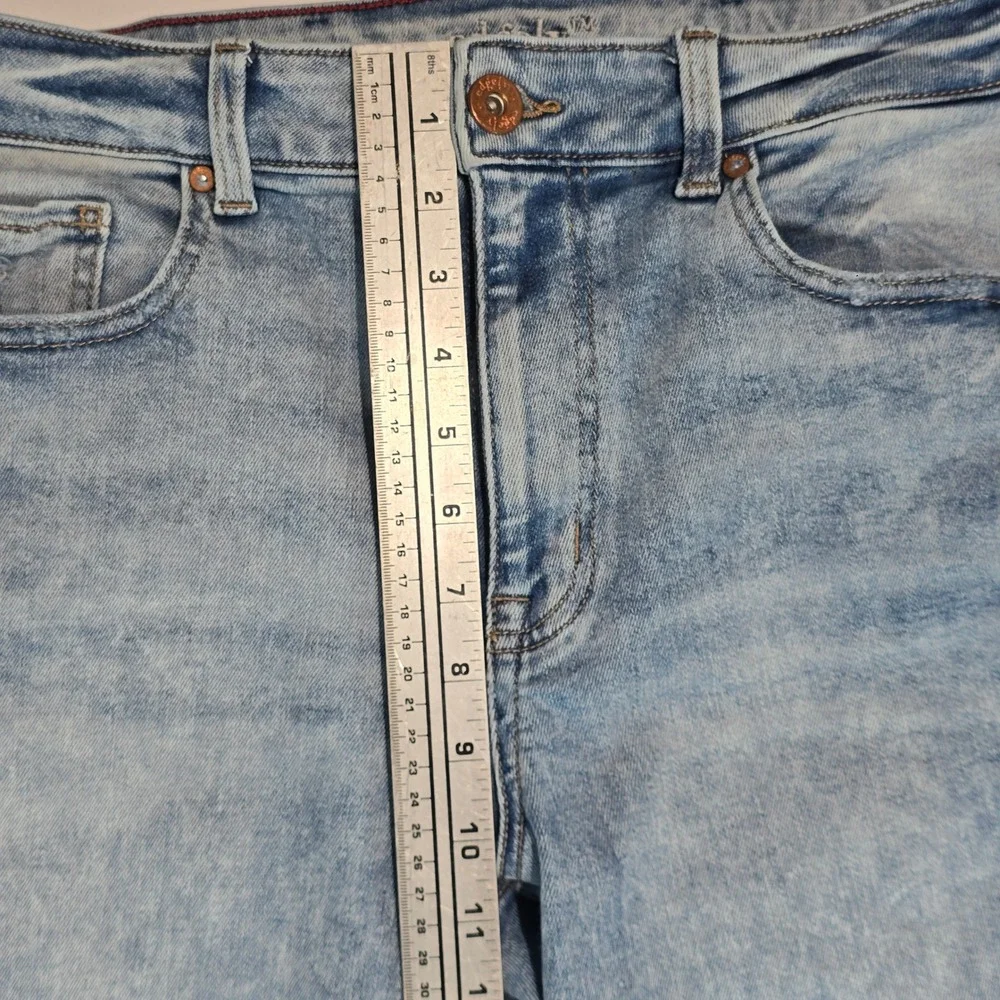 Edgely High Rise Flare‎ Jeans Light Wash Acid Denim Size 12 Short 751408